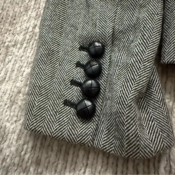 J.Crew Women’s Wool Herringbone Blazer Gray Size 8 Classic Work Jacket - Picture 6 of 8
